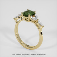 1.11 Ct. Green Sapphire Ring, 14K Yellow Gold 2