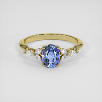 0.95 Ct. Blue Sapphire Ring, 14K Yellow Gold 1