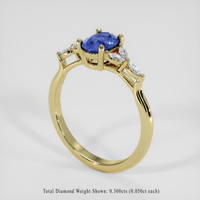 0.95 Ct. Blue Sapphire Ring, 14K Yellow Gold 2