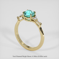 2.19 Ct. Greenish Blue Sapphire Ring, 14K Yellow Gold 2