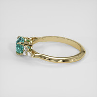 2.19 Ct. Greenish Blue Sapphire Ring, 14K Yellow Gold 4