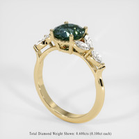 1.90 Ct. Greenish Blue Sapphire Ring, 14K Yellow Gold 2