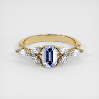 0.71 Ct. Blue Sapphire Ring, 14K Yellow Gold 1