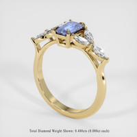 0.71 Ct. Blue Sapphire Ring, 14K Yellow Gold 2