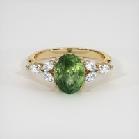 2.84 Ct. Yellowish Green Sapphire Ring, 14K Yellow Gold 1