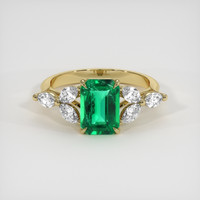 1.78 Ct. Emerald Ring, 18K Yellow Gold 1