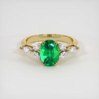 2.08 Ct. Emerald Ring, 18K Yellow Gold 1