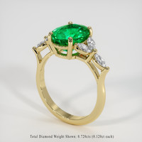 2.74 Ct. Emerald Ring, 18K Yellow Gold 2