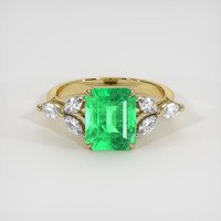 2.93 Ct. Emerald Ring, 18K Yellow Gold 1