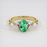 0.80 Ct. Emerald Ring, 18K Yellow Gold 1