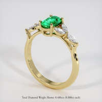 0.80 Ct. Emerald Ring, 18K Yellow Gold 2