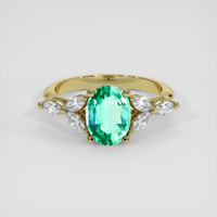 1.27 Ct. Emerald Ring, 18K Yellow Gold 1