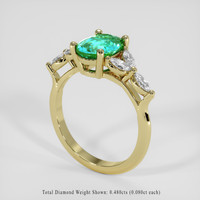 1.27 Ct. Emerald Ring, 18K Yellow Gold 2