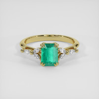 1.07 Ct. Emerald Ring, 18K Yellow Gold 1