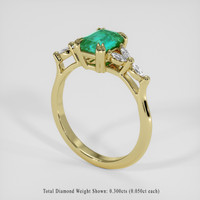 1.07 Ct. Emerald Ring, 18K Yellow Gold 2