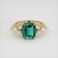 3.49 Ct. Emerald Ring, 18K Yellow Gold 1
