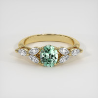 0.66 Ct. Emerald Ring, 18K Yellow Gold 1