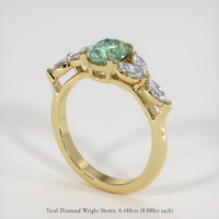 0.66 Ct. Emerald Ring, 18K Yellow Gold 2