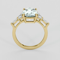 3.68 Ct. Blue Aquamarine Ring, 18K Yellow Gold 3