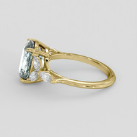 3.68 Ct. Blue Aquamarine Ring, 18K Yellow Gold 4