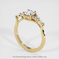 0.93 Ct. Gemstone Ring, 18K Yellow Gold 2