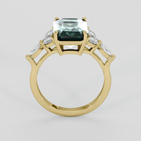 3.39 Ct. Bluish Green Aquamarine Ring, 18K Yellow Gold 3