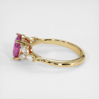 3.02 Ct. Purplish Pink Sapphire Ring, 18K Yellow Gold 4