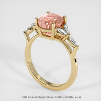 3.59 Ct. Padparadscha Sapphire Ring, 18K Yellow Gold 2