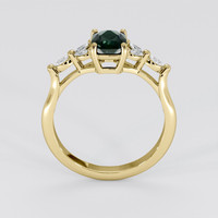 1.24 Ct. Bluish Green Sapphire Ring, 18K Yellow Gold 3