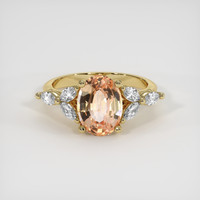 2.16 Ct. Padparadscha Sapphire Ring, 18K Yellow Gold 1