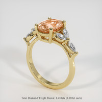 2.16 Ct. Padparadscha Sapphire Ring, 18K Yellow Gold 2