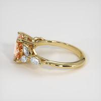 2.16 Ct. Padparadscha Sapphire Ring, 18K Yellow Gold 4