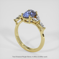 1.92 Ct. Blue Sapphire Ring, 18K Yellow Gold 2