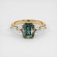 2.65 Ct. Green Sapphire Ring, 18K Yellow Gold 1