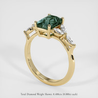 2.65 Ct. Green Sapphire Ring, 18K Yellow Gold 2