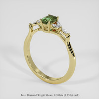 0.70 Ct. Green Sapphire Ring, 18K Yellow Gold 2