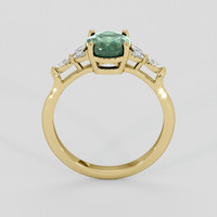 2.00 Ct. Bluish Green Sapphire Ring, 18K Yellow Gold 3