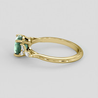 2.00 Ct. Bluish Green Sapphire Ring, 18K Yellow Gold 4