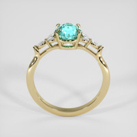 2.19 Ct. Greenish Blue Sapphire Ring, 18K Yellow Gold 3