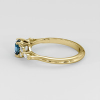 0.81 Ct. Greenish Blue Sapphire Ring, 18K Yellow Gold 4