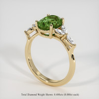 2.84 Ct. Yellowish Green Sapphire Ring, 18K Yellow Gold 2