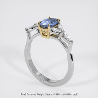 1.41 Ct. Blue Sapphire Ring, 14K Yellow & White 2