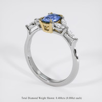 0.94 Ct. Blue Sapphire Ring, 18K Yellow & White 2