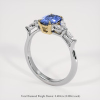 1.15 Ct. Blue Sapphire Ring, 18K Yellow & White 2