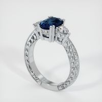 3.05 Ct. Greenish Blue Sapphire Ring, Platinum 950 2