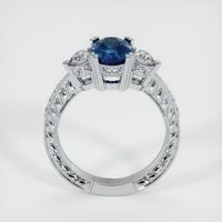 3.05 Ct. Greenish Blue Sapphire Ring, Platinum 950 3