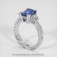 3.00 Ct. Blue Sapphire Ring, Platinum 950 2