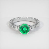 1.08 Ct. Emerald Ring, Platinum 950 1