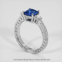 2.21 Ct. Blue Tanzanite Ring, Platinum 950 2