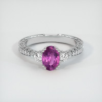 0.75 Ct. Pinkish Purple Sapphire Ring, Platinum 950 1
